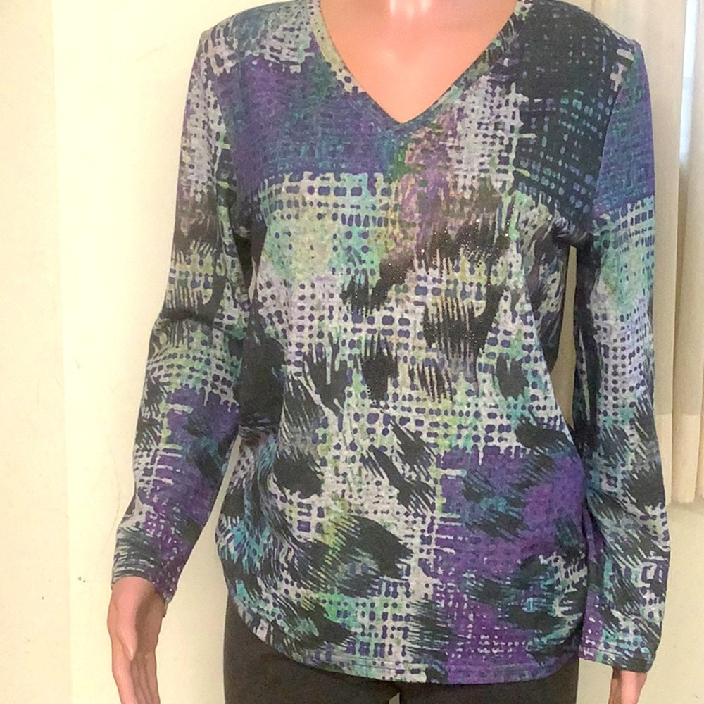 Miss Nikky Knit Top with Rhinestones